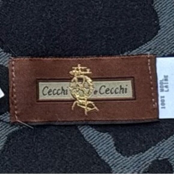 Cecchi 100% Wool Shawl Animal Print Pashmina Wrap Oversized Scarf - Picture 4 of 5